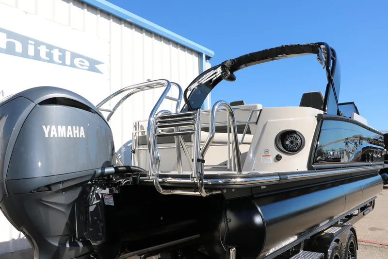 Slide: The Image of 2024 Sylvan G5 CLZ DC pontoon boat with Yamaha outboard motor. - 8