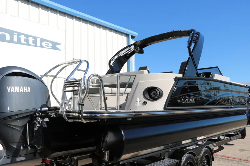 Slide: The Image of 2024 Sylvan G5 CLZ DC pontoon boat with Yamaha outboard motor. - 9