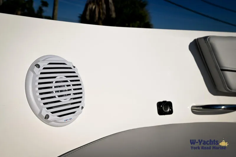 Slide: The Image of 2024 Bayliner VR5 boat interior with speaker and seating - 27