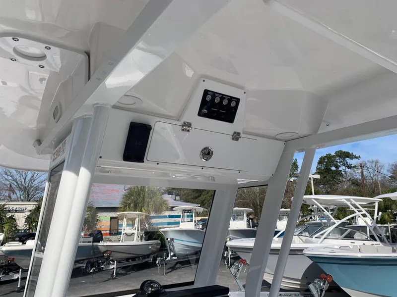 Slide: The Image of 2024 Sea Fox 231 Bay Fox boat console and electronics. - 14