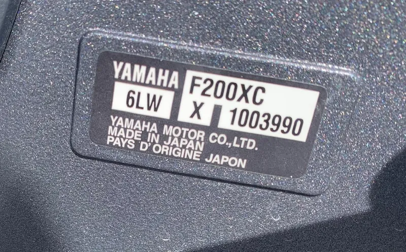 Slide: The Image of Yamaha F200XC engine label on 2024 Sea Fox 231 Bay Fox boat. - 20