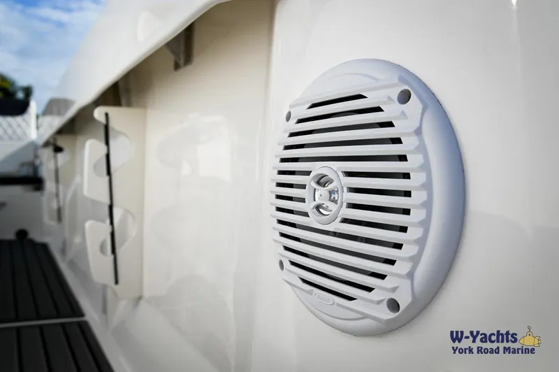 Slide: The Image of Close-up of 2024 Bayliner T20 boat speaker system. - 24