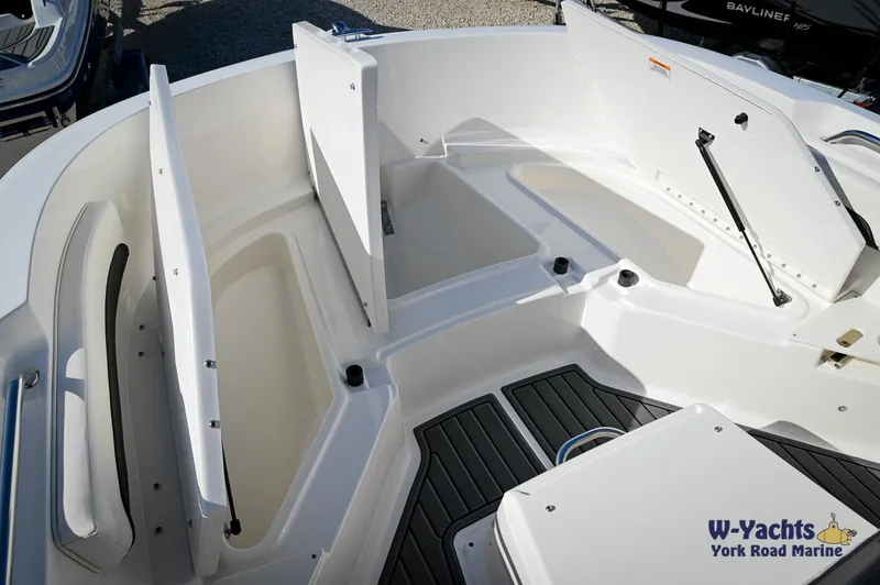 Slide: The Image of 2024 Bayliner T20 boat interior storage compartments. - 4