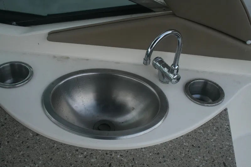 Slide: The Image of Stainless steel sink and faucet on 2014 Sea Ray 270 SLX boat. - 18