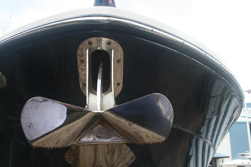 Slide: The Image of Close-up of a 2014 Sea Ray 270 SLX boat propeller. - 22