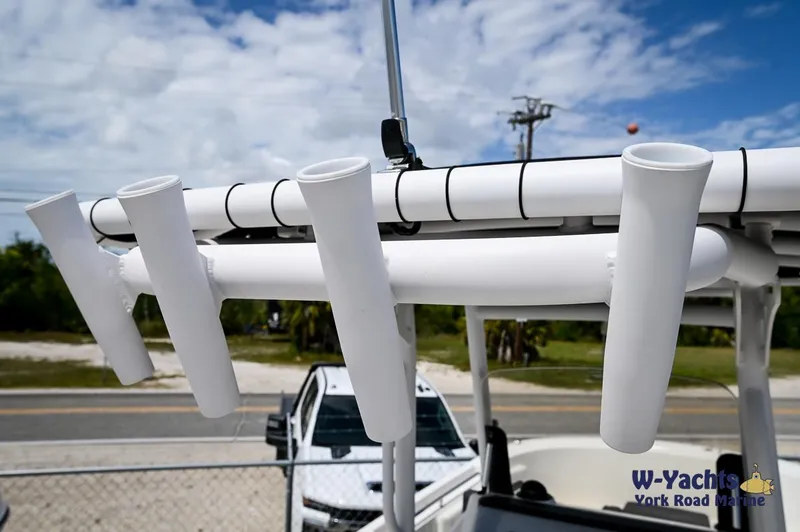 Slide: The Image of Rod holders on a 2023 Bayliner T24 boat at W-Yachts. - 22