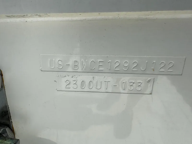 Slide: The Image of Hull identification number on a 2022 Boston Whaler 230 Outrage boat. - 38
