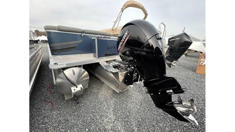 The Image of 2024 Avalon 2385 V 85 CR pontoon boat with Mercury outboard motor. - 1