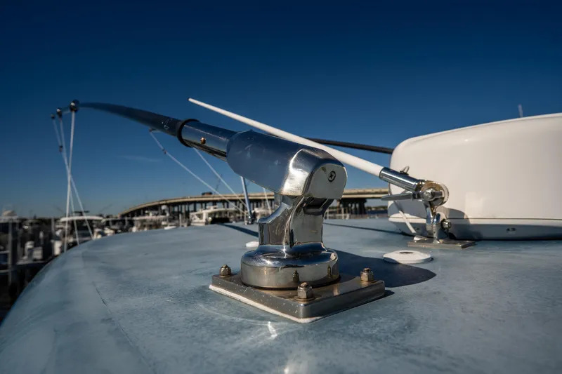 Slide: The Image of Close-up of 2022 Tidewater 292CC Adventure boat's antenna on a sunny day. - 48