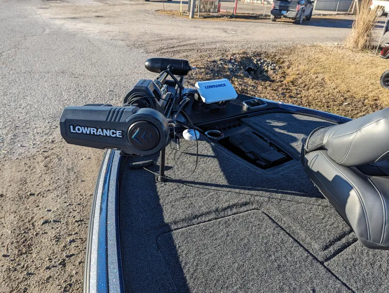 Slide: The Image of 2024 Nitro Z18 Pro boat with Lowrance electronics on deck. - 12