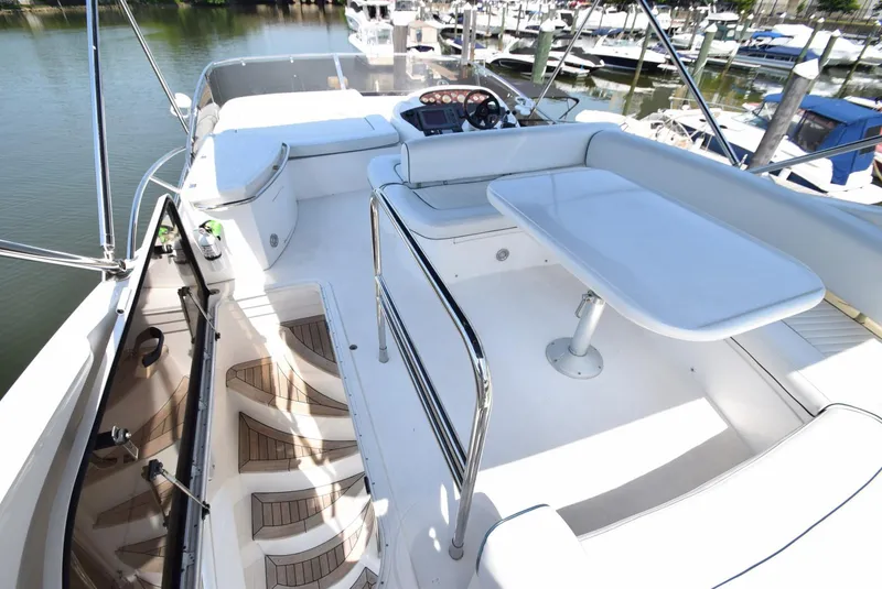 Slide: The Image of Flybridge seating area on a 2005 Sunseeker Manhattan 50 yacht. - 21