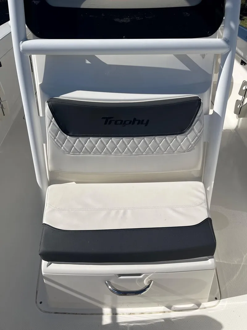 Slide: The Image of 2023 Bayliner Trophy T24 boat seat with storage compartment. - 7