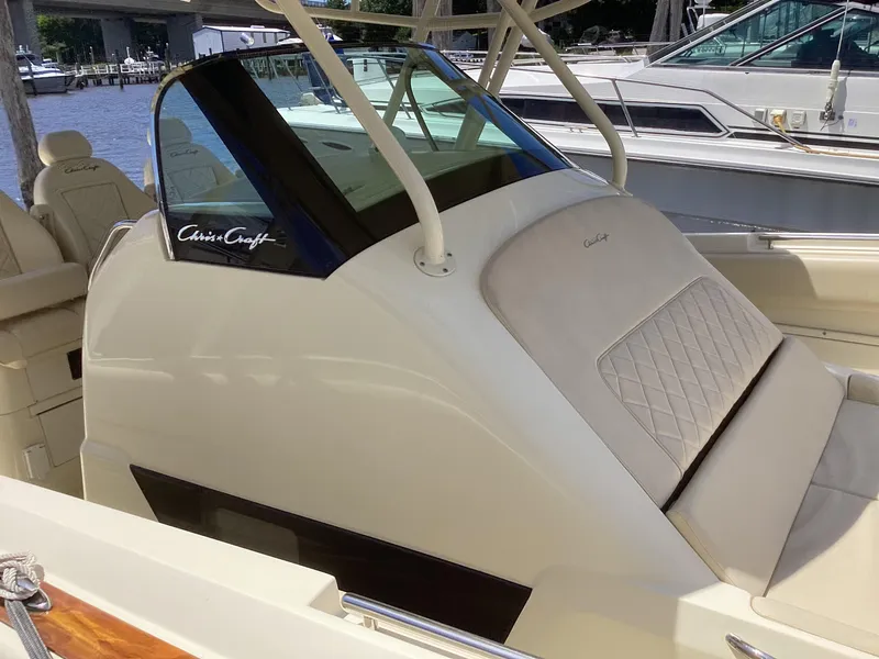Slide: The Image of 2016 Chris-Craft 34 Catalina boat interior with luxurious seating and sleek design. - 33
