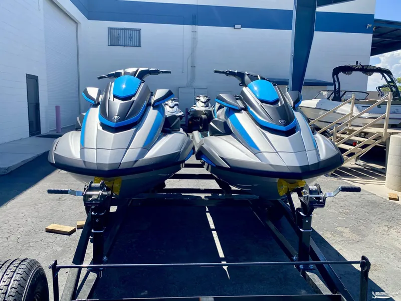 Slide: The Image of 2024 Yamaha WaveRunner FX Cruiser HO with Audio, parked on a trailer. - 4