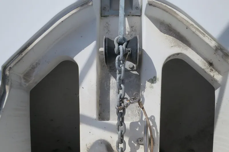 Slide: The Image of Anchor chain on a 2001 Cruisers 3750 boat deck. - 6