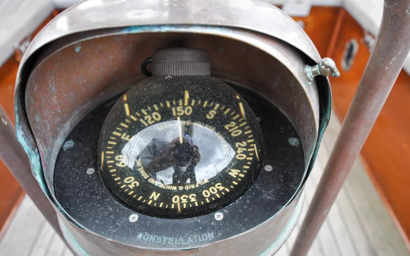 Slide: The Image of Custom Eldredge-McInnis 47 Cutter - Prowess - Cockpit - Ships Compass - 18