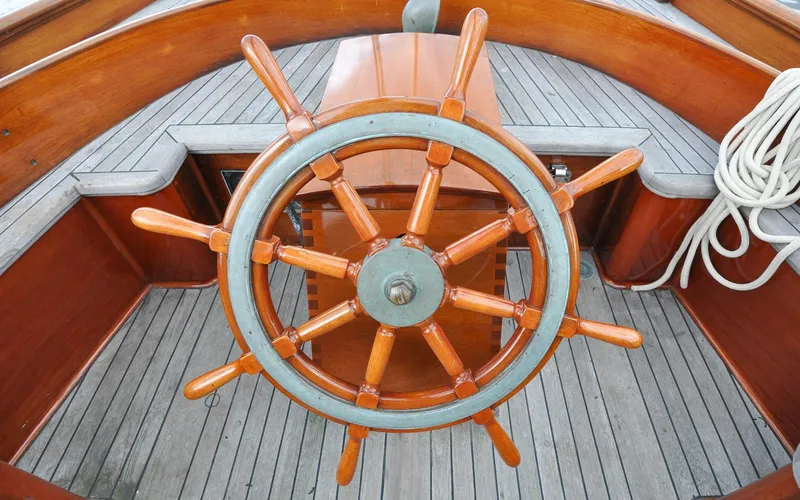 Slide: The Image of Custom Eldredge-McInnis 47 Cutter - Prowess - Cockpit - Helm - 19
