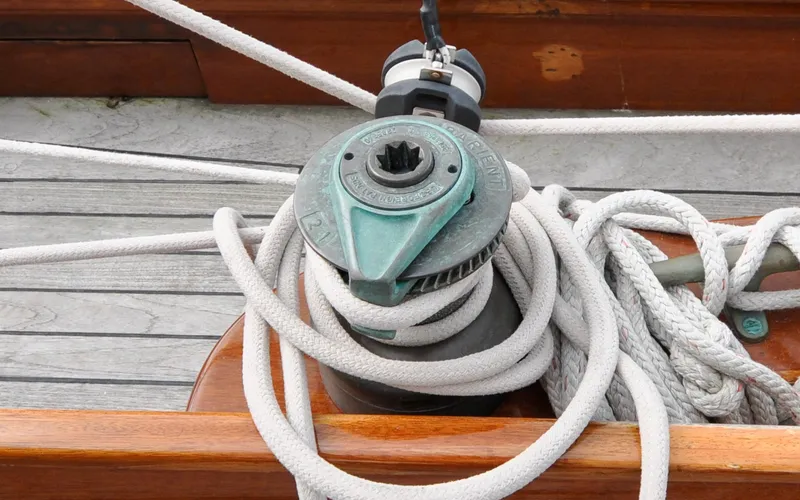 Slide: The Image of Custom Eldredge-McInnis 47 Cutter - Prowess - Cockpit - Starboard Secondary Winch - 21