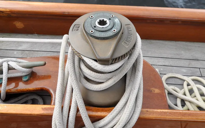 Slide: The Image of Custom Eldredge-McInnis 47 Cutter - Prowess - Cockpit - Starboard Primary Winch - 22