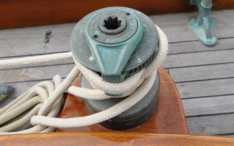 Slide: The Image of Custom Eldredge-McInnis 47 Cutter - Prowess - Cockpit - Starboard Winch - 24