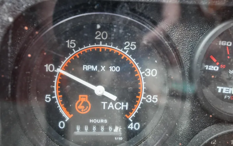 Slide: The Image of Custom Eldredge-McInnis 47 Cutter - Prowess - Cockpit - Engine Hour Meter - 27