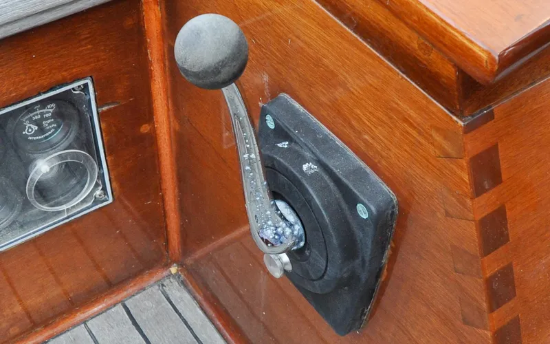 Slide: The Image of Custom Eldredge-McInnis 47 Cutter - Prowess - Cockpit - Engine Throttle - 28