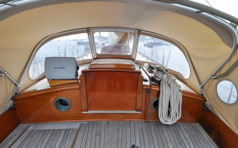 Slide: The Image of Custom Eldredge-McInnis 47 Cutter - Prowess - Cockpit - Companionway - 31