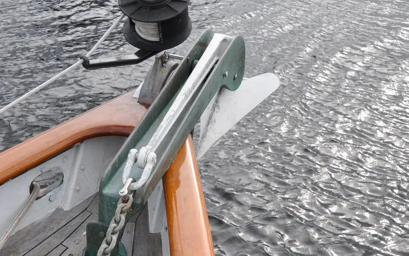 Slide: The Image of Custom Eldredge-McInnis 47 Cutter - Prowess - Fore Deck - Anchor, Roller and Track - 61