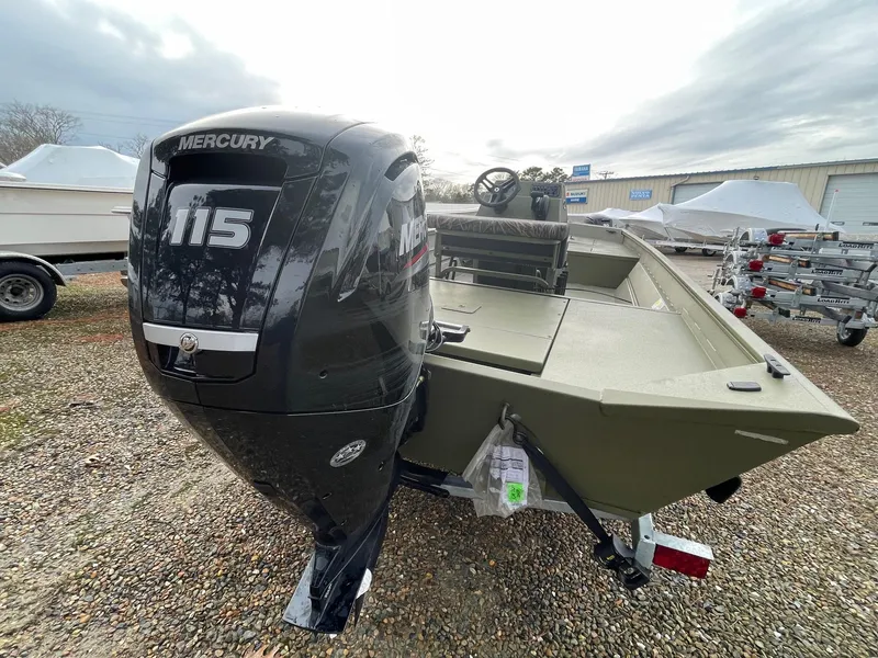 Slide: The Image of 2024 Lund 2070 Predator boat with Mercury 115 outboard motor. - 2
