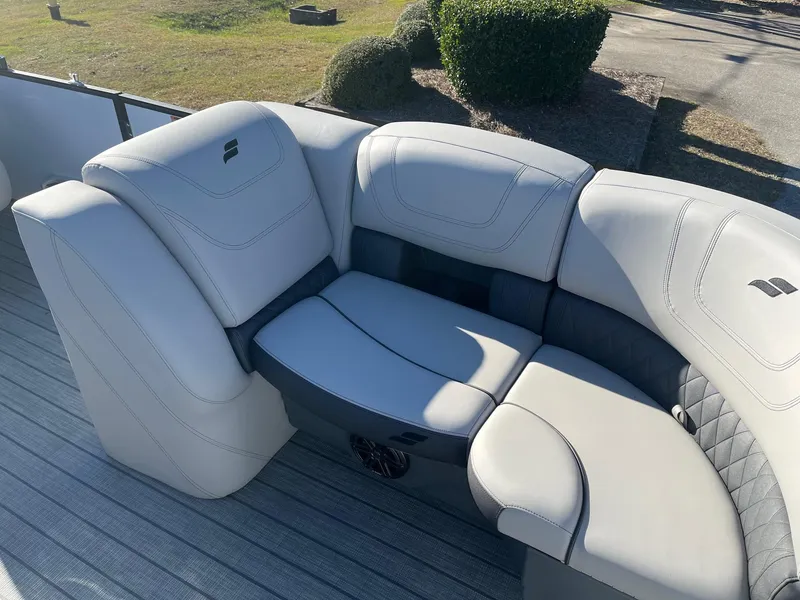 Slide: The Image of 2024 Starcraft SLS3 boat interior with luxurious seating and modern design. - 3