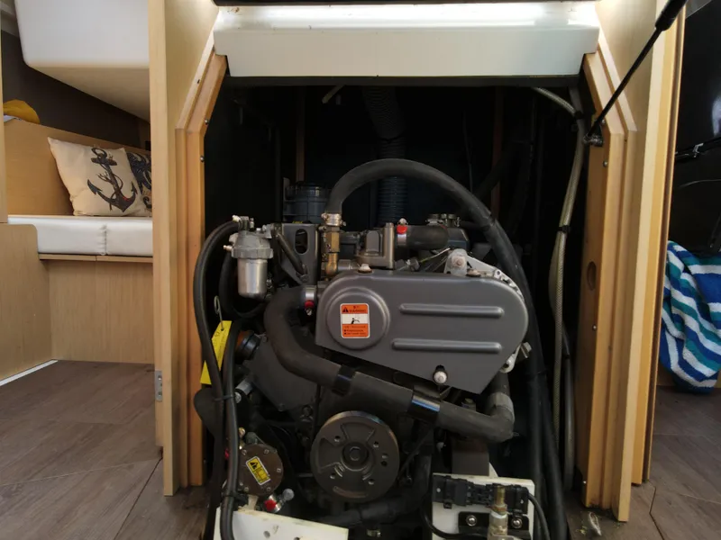 Slide: The Image of Engine compartment of a 2016 Beneteau Oceanis 35.1 sailboat. - 17