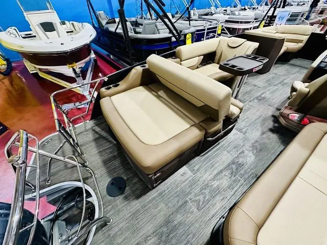 Slide: The Image of 2024 Godfrey Pontoons Monaco 235 SFL GTP 27 In. Center Tube Package, luxurious seating area. - 15