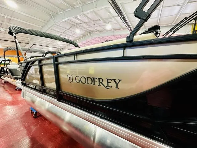 Slide: The Image of 2024 Godfrey Pontoons Monaco 235 SFL GTP 27 In. Center Tube Package in showroom. - 4