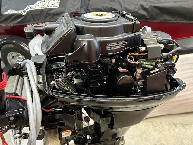 Slide: The Image of 2015 Mercury 15ML outboard motor, internal components exposed. - 5