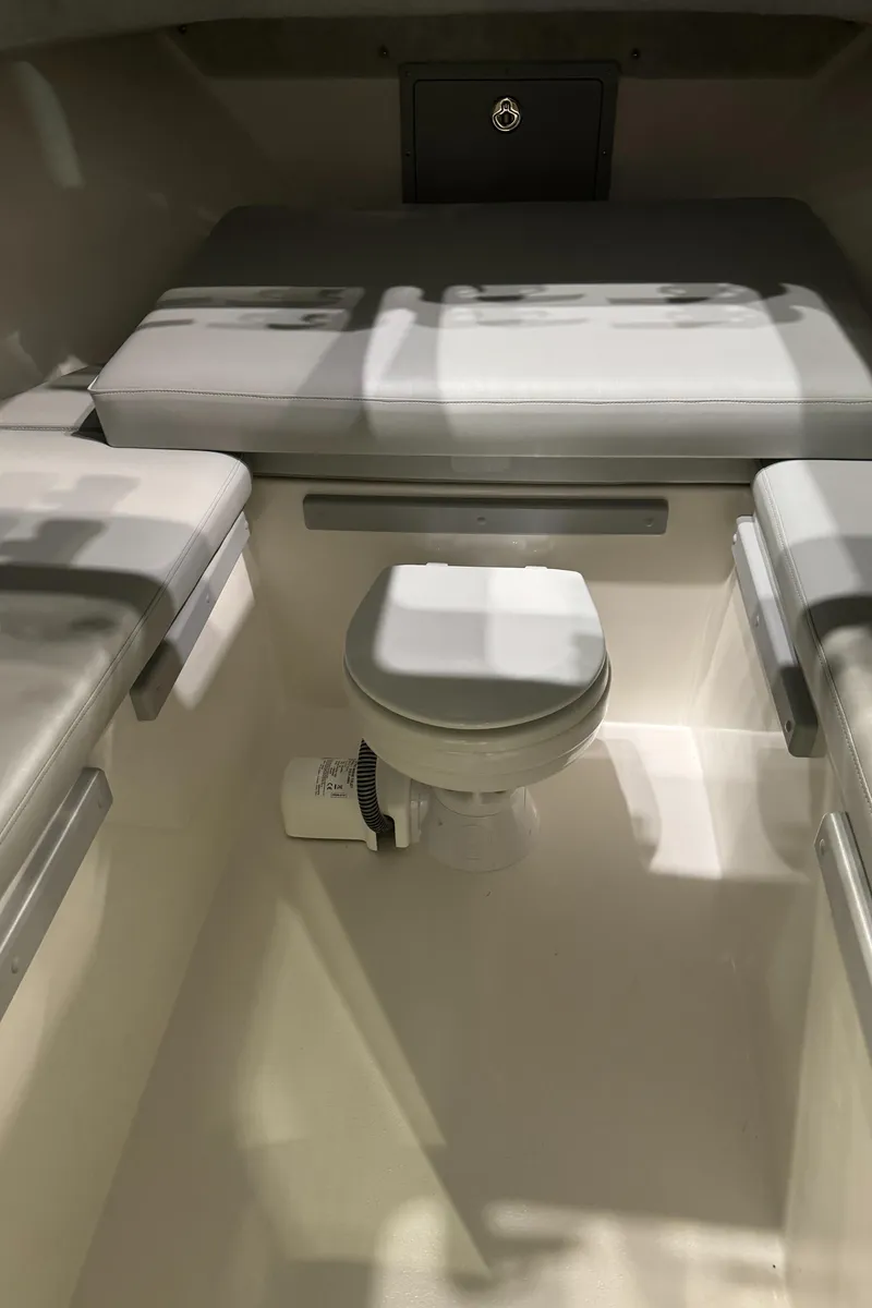 Slide: The Image of 2024 Defiance 260 Admiral EX cabin interior with door and window. - 18