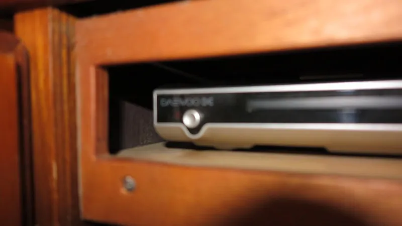 Slide: The Image of Close-up of a Garmin device in a 1986 Post Sportfisher boat. - 12