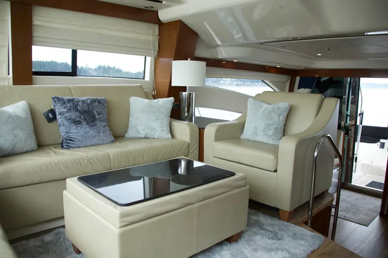 Slide: The Image of Luxurious interior of 2012 Meridian 541 Sedan yacht with elegant seating and decor. - 41