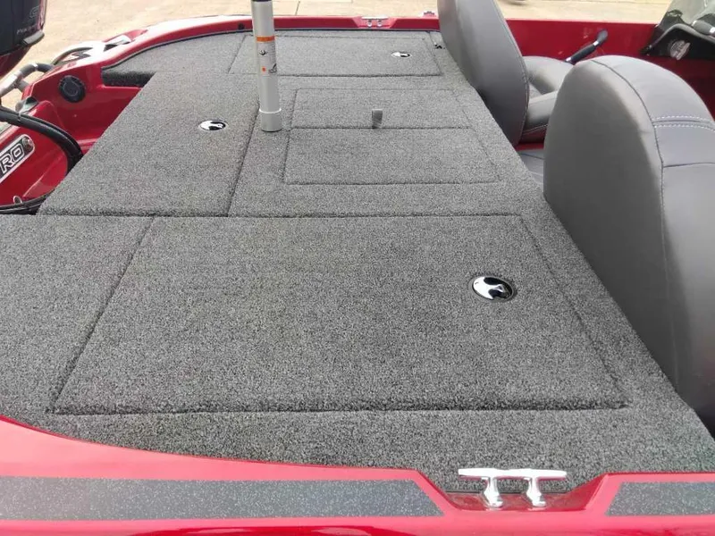 Slide: The Image of 2024 Nitro Z17 boat deck with storage compartments and seating. - 5
