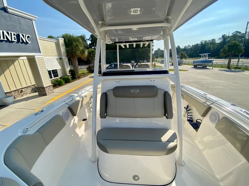 Slide: The Image of 2022 Key West 263 FS boat interior with seating and console. - 39
