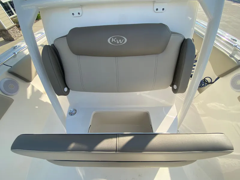 Slide: The Image of 2022 Key West 263 FS boat seating and console area. - 41