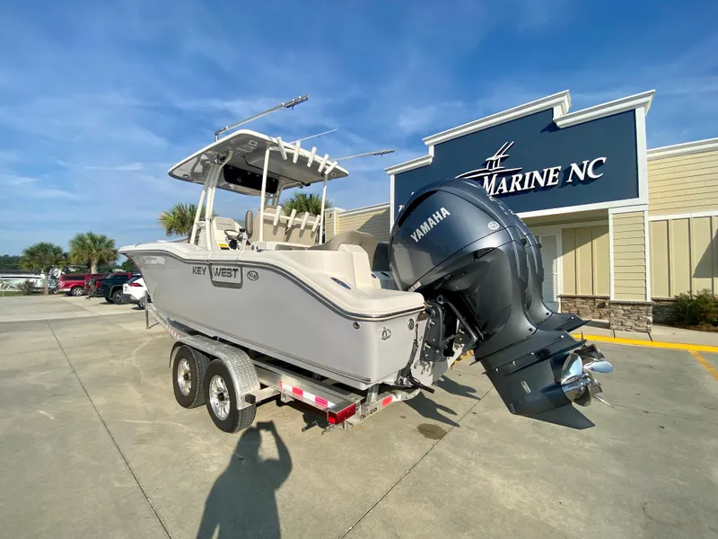 Slide: The Image of 2022 Key West 263 FS boat on trailer at The Marine NC dealership. - 4