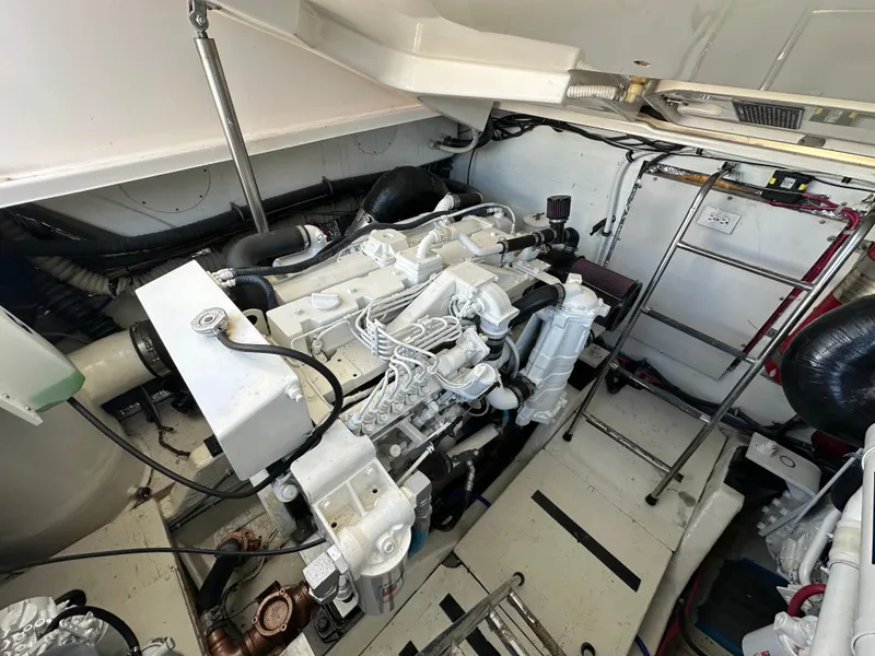Slide: The Image of Engine room of a 2004 Tiara Yachts 3600 Sovran with visible machinery. - 24