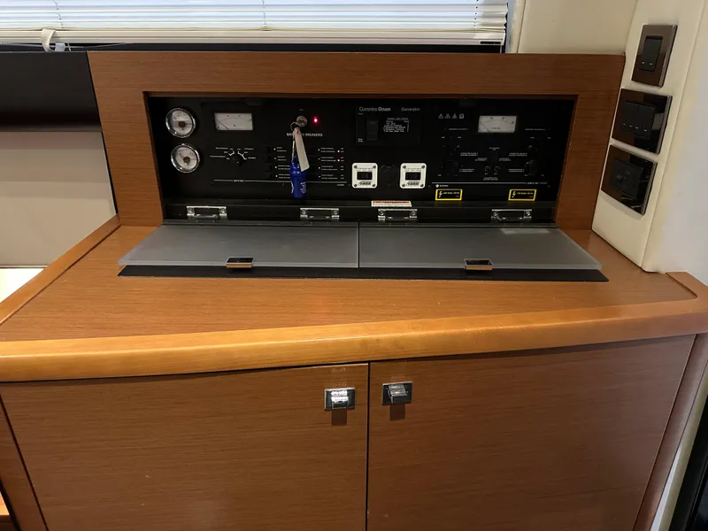 Slide: The Image of Electrical control panel on a 2013 Prestige 500 yacht. - 10