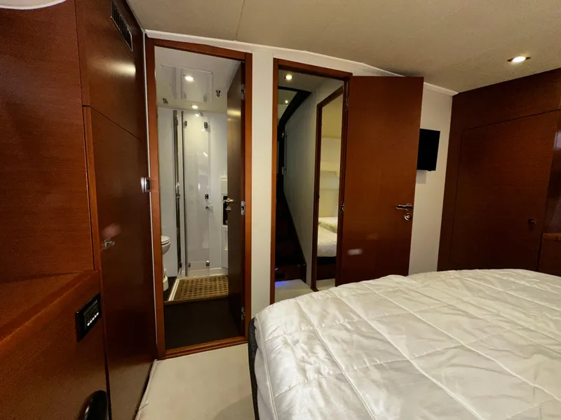 Slide: The Image of Luxurious cabin interior of 2013 Prestige 500 yacht with ensuite bathroom. - 25