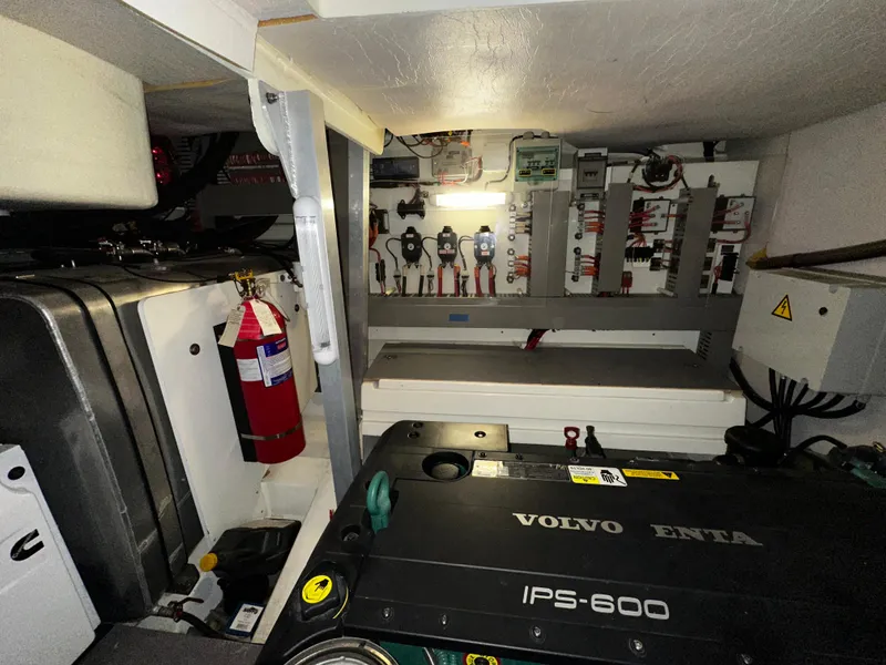 Slide: The Image of Engine room of a 2013 Prestige 500 yacht with Volvo Penta IPS-600 engine. - 29