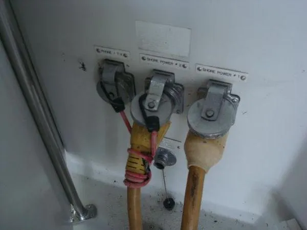 Slide: The Image of Power connections on a 1988 Chris-Craft Constellation boat. - 11