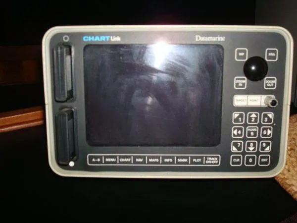 Slide: The Image of Datamarine CHART Link navigation system on 1988 Chris-Craft Constellation boat. - 13