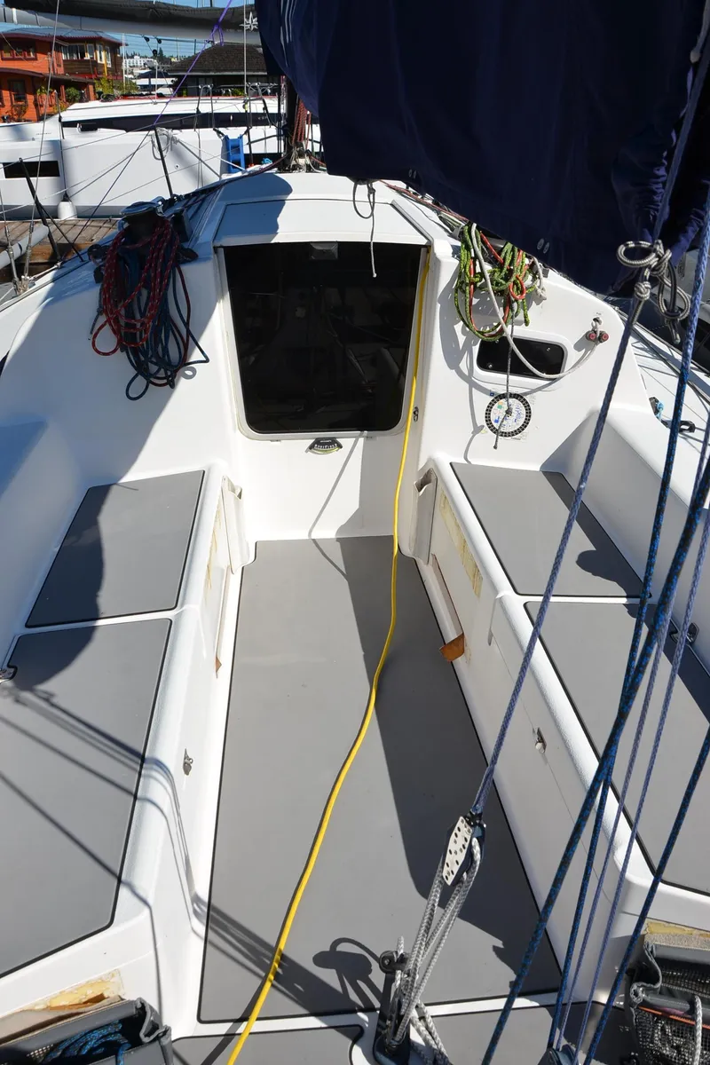 Slide: The Image of 2011 J Boats J/111 sailboat cockpit with seating and rigging. - 11