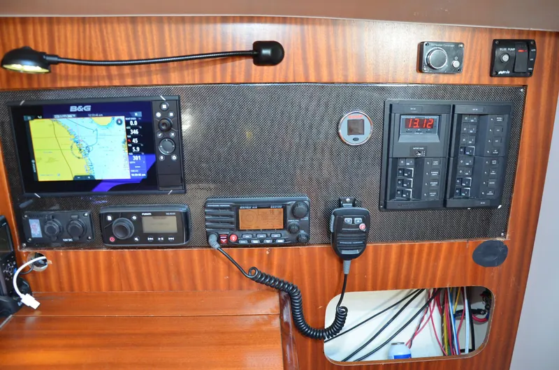 Slide: The Image of Navigation and communication panel on 2011 J Boats J/111 yacht. - 30