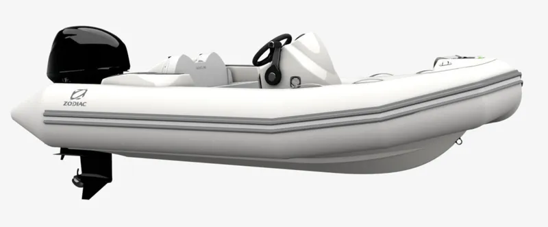 Slide: The Image of 2024 Zodiac Yachtline 360 inflatable boat with outboard motor. - 11